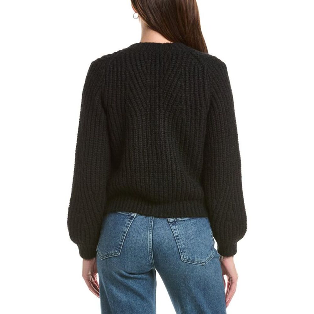 Michael Stars Womens Lumi Crewneck Cardigan, Black - Picture 2 of 3